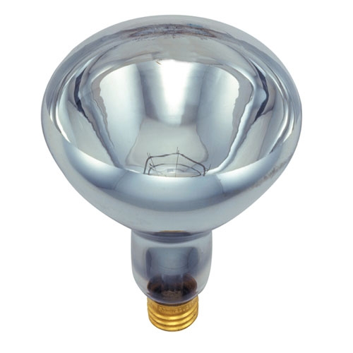 5" Diameter Philips 125BR40- Infrared Heat Lamp: Clear . Standard Base 6 