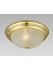 635118PB 11-1/8"  Flush Mount - Polished Brass w/ Frosted Swirl Glass  Ceiling Fixture
