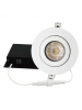 DawnRay DR400G-WH - 4" OCCT Round Gimbal Slim Panel - 9W - 100-125V AC - 0.09A - 700 Lumens - 38° Beam Angle - 3000K, 4000K, 5000K All in One - White Trim - Dimmable