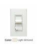 Leviton 6613-PLT - 600VA 450W - 120 VAC 60Hz - 3-Way - SureSlide Preset Electro-Mechanical Magnetic Low-Voltage Slide Dimmer - Illuminated - Light Almond