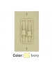 Leviton 6628-I - SureSlide Two-Circuit Electro-Mechanical Incandescent Slide Dimmer - 300W Per Circuit - 120 VAC 60Hz - Single-Pole - Ivory
