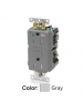 Leviton GFWT1-HGG - 15A - 125 V - NEMA 5-15R - Extra-Heavy Duty Hospital Grade Tamper/Weather-Resistant Duplex Self-Test GFCI Receptacle - 20 Amp Feed-Through - Gray