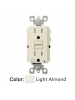 Leviton GFWT1-T - 15A - 125 V - NEMA 5-15R - Self-test SmartLock Pro Slim Weather & Tamper-Resistant GFCI - Monochromatic - 20 Amp Feed-Through - Light Almond