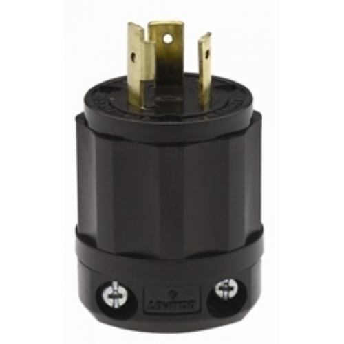 Leviton 2611-B NEMA L5-30P Locking Plug Black 30A 125V 